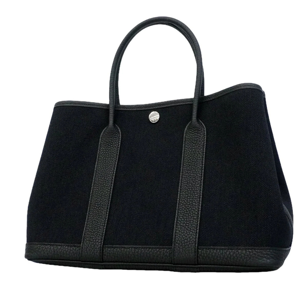 Hermes Garden TPM Tote Bag, Toile Military, Black, G Stamp, Women's